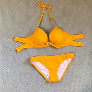 Orange textured swimsuit